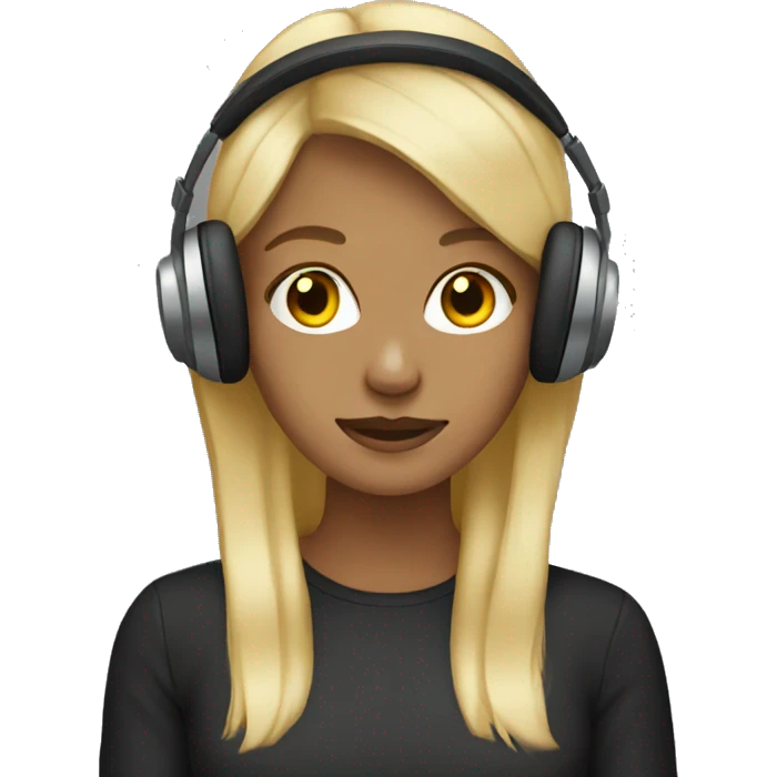dark blondie wearing headphones  emoji