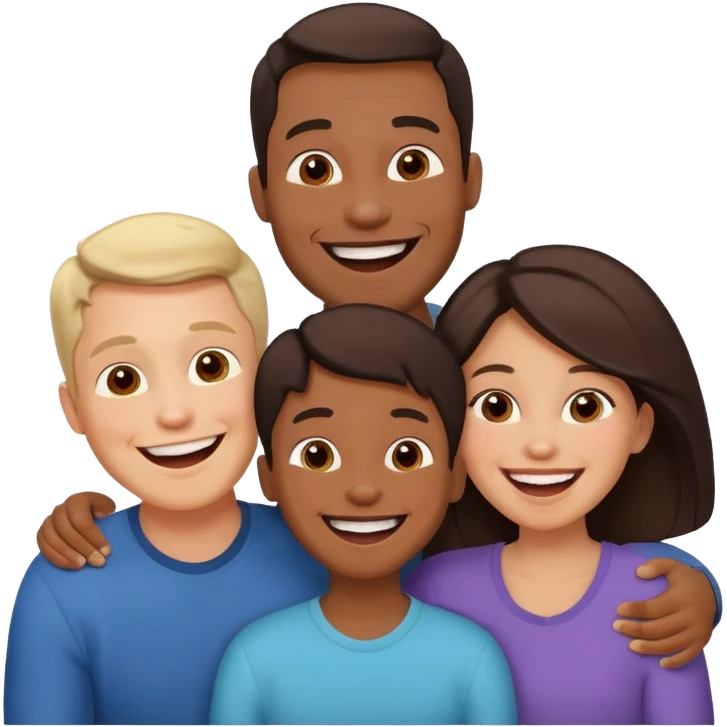 an american couples with 3 children in the age of school emoji