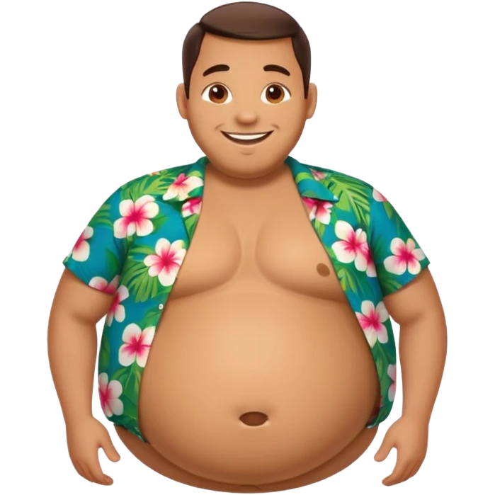Man with inflating giant round belly emoji