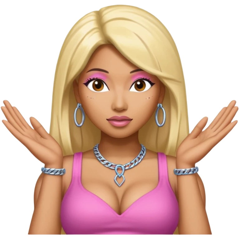 Nicki Minaj with two hands on both sides emoji