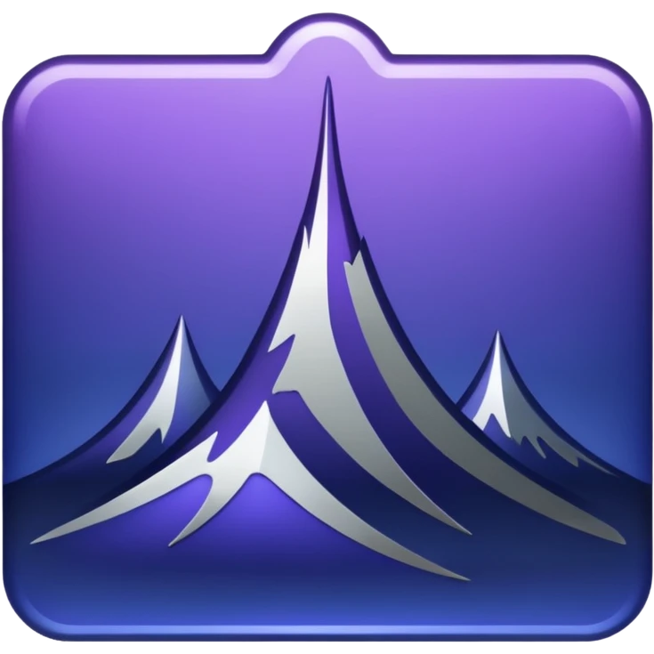 Landmark icon above the map. Colors: dark purple, dark blue, black, silver. Style: metallic, realistic emoji