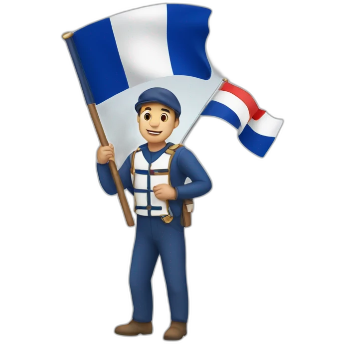 French man holding the French flag emoji