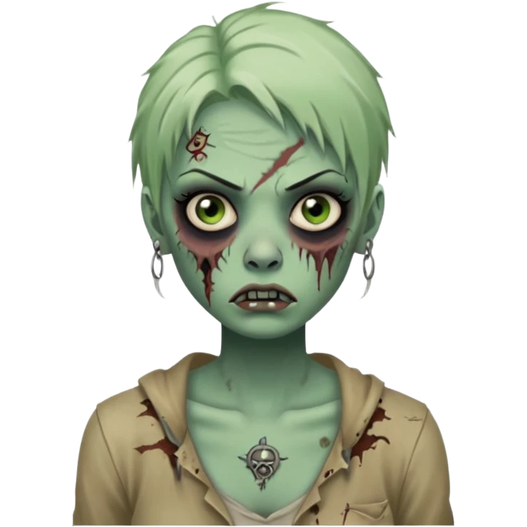 zombie woman with tattoos emoji