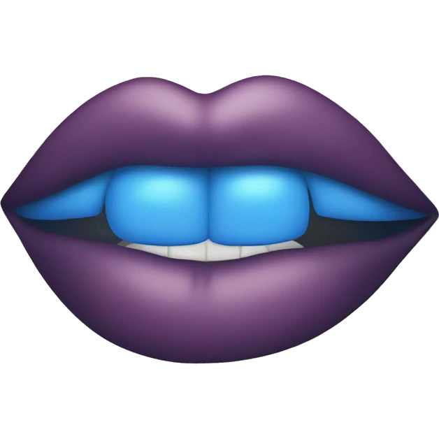 Big blue lips emoji