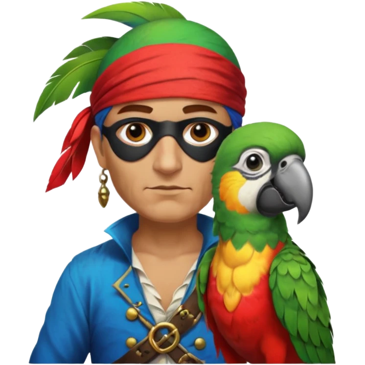 pirate and parrot emoji