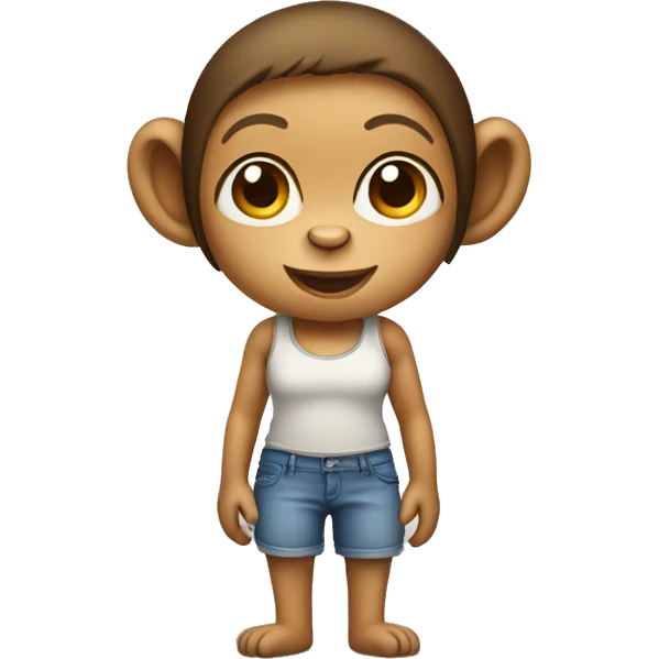 A female Monkey in tank top emoji