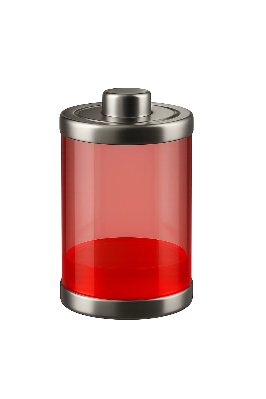 3D realistic  with red battery emoji