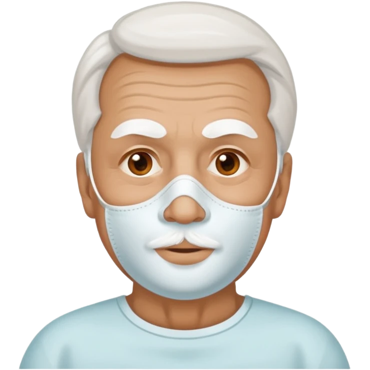 old man with beauty mask all over the face  emoji