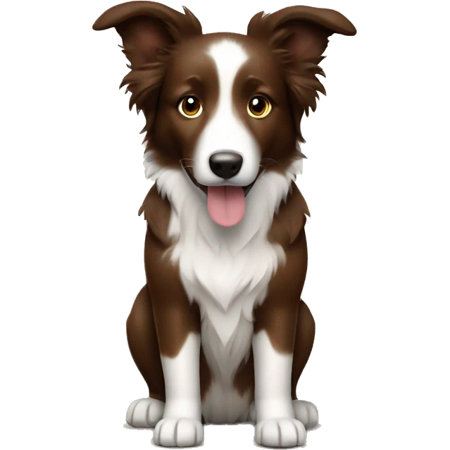 Brown border collie lil emoji