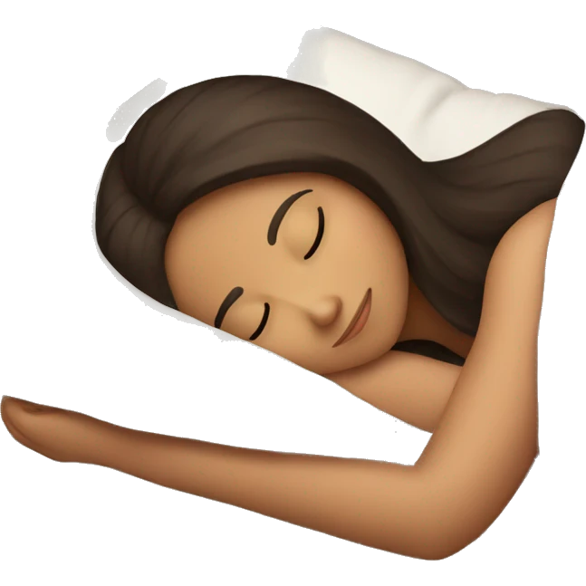 brunette girl sleeping cozy emoji