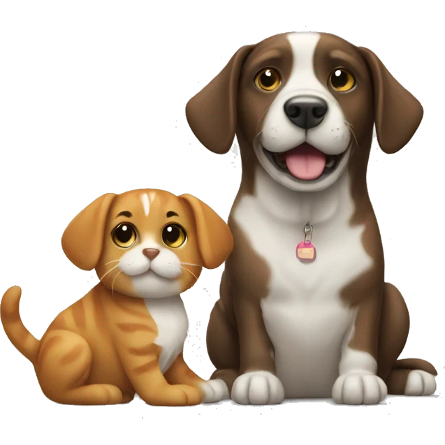 dog and cat friend emoji