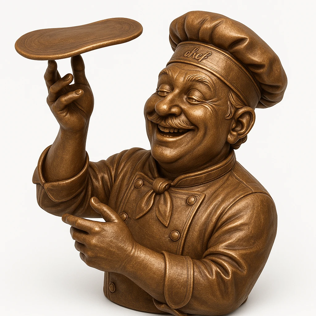 smiling Italian chef spinning pizza dough emoji