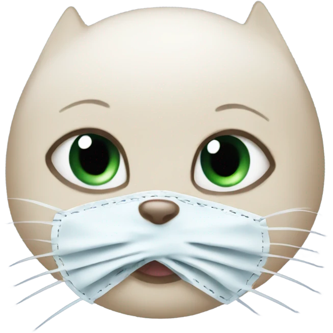 baby cat with covid mask emoji
