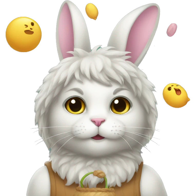 bunny with cat fantasy emoji