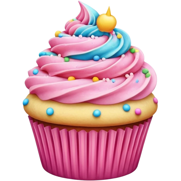 Cupcake with pink icing emoji