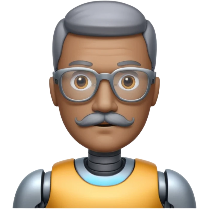 robotic man with glasses mustache  emoji