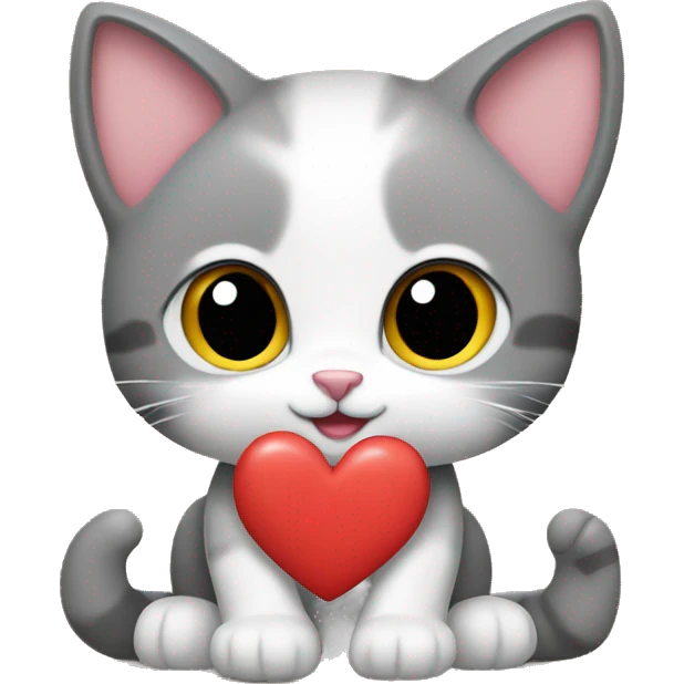 Cute Cat with heart in its paws emoji
