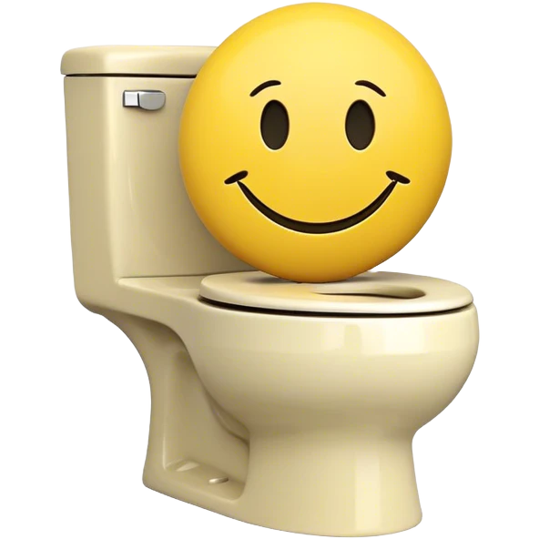 Smiley face sitting  on toliet emoji