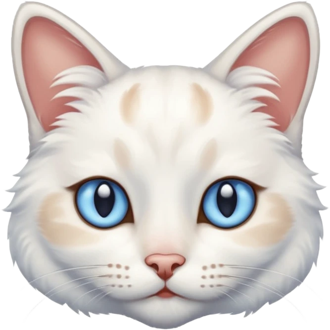 white cat with brown spots on ears and blue eyes emoji