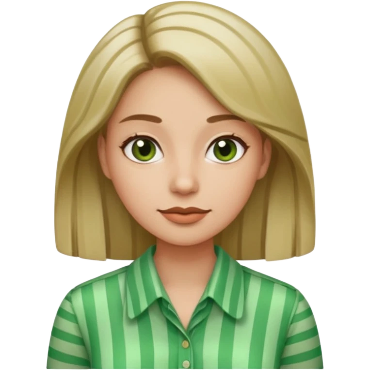 woman with green Striped Shirt not a t shirt emoji