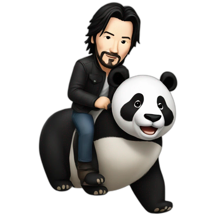 keanu reeves riding a panda emoji