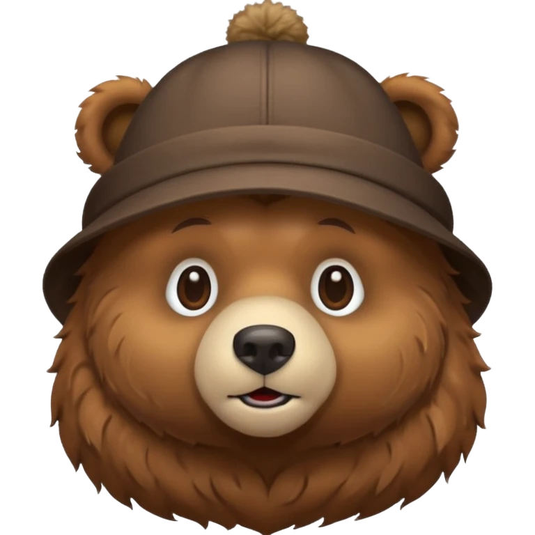 bear with hat cover full head emoji