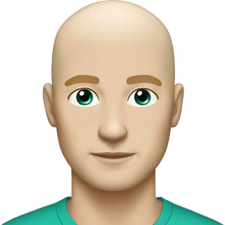 Couple. White. Male bald. Woman blonde. 35. Teal eyes.  emoji