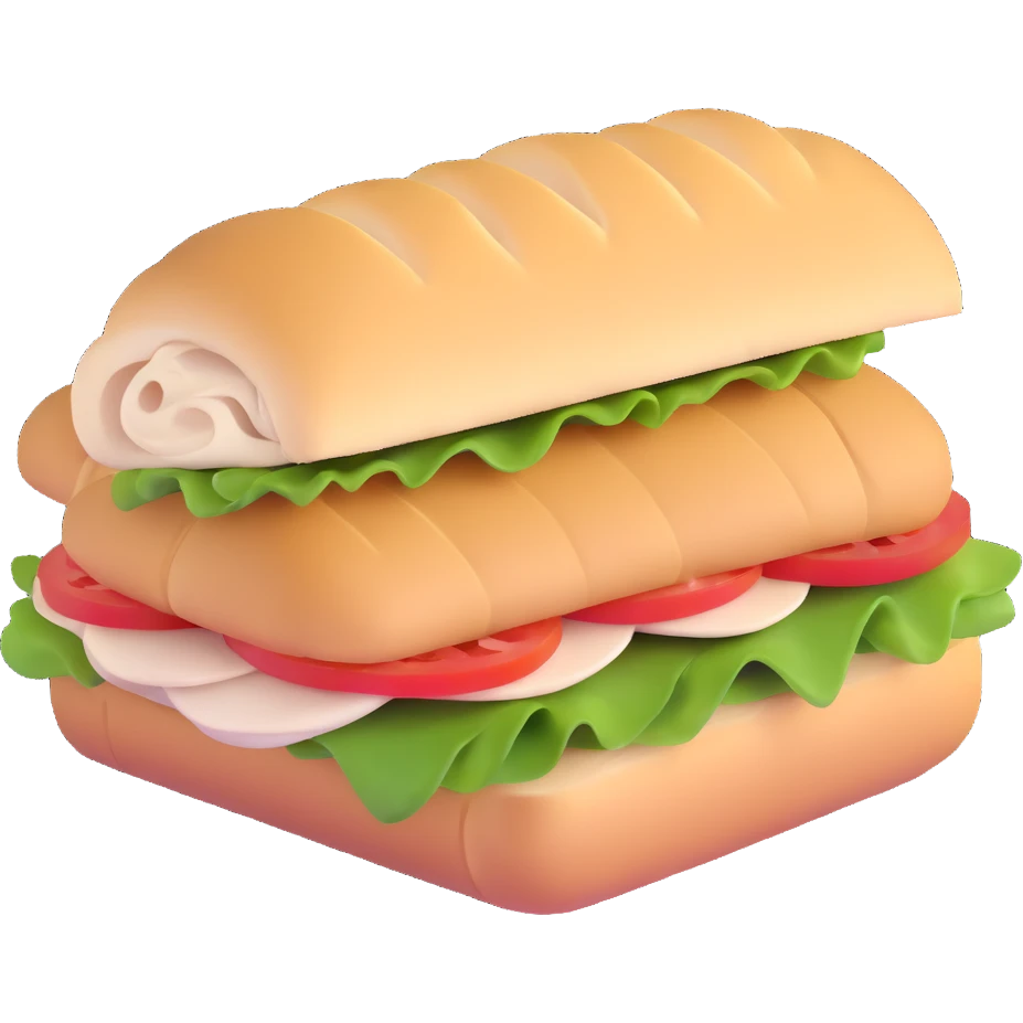 ciabatta sandwich with chicken emoji