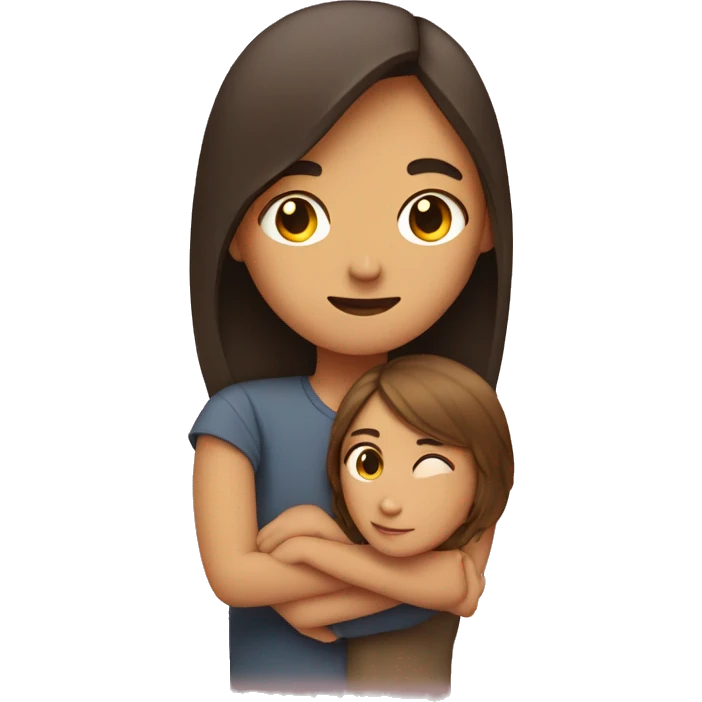 Girl holding around man emoji