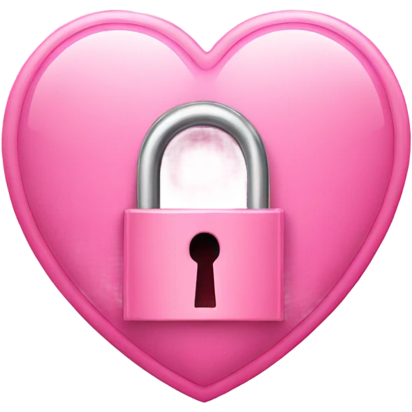 Pink Heart shaped lock emoji