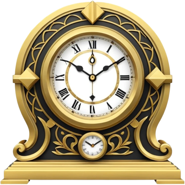 art deco mantel clock emoji