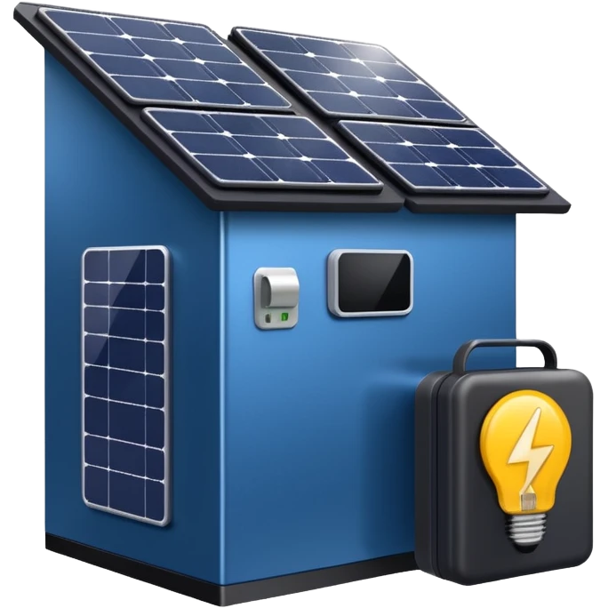 home energy storage pluged to solar pannels emoji