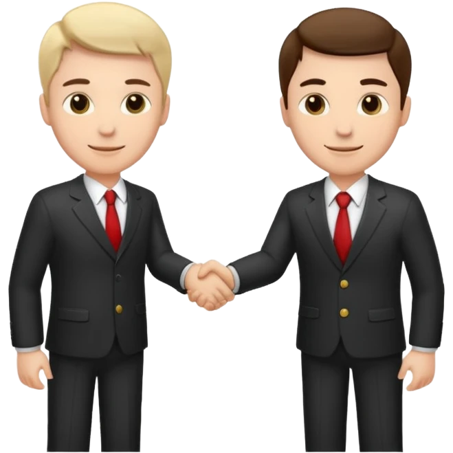 two men in business attire shaking hands emoji