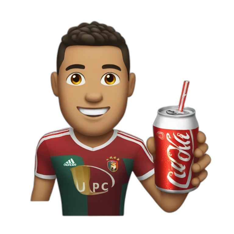 Ronaldo drink coca emoji