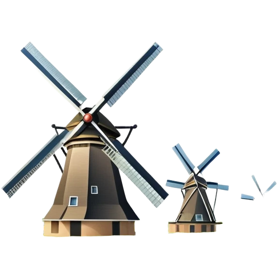 cinematic-realistic-kinderdijk-windmills-landmark-emoji,-showcasing-traditional-dutch-windmills-aligned-along-a-tranquil-canal,-with-lush-green-fields,-soft-ripples-in-the-water. emoji