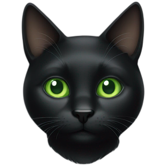 Black cat with green eyes emoji