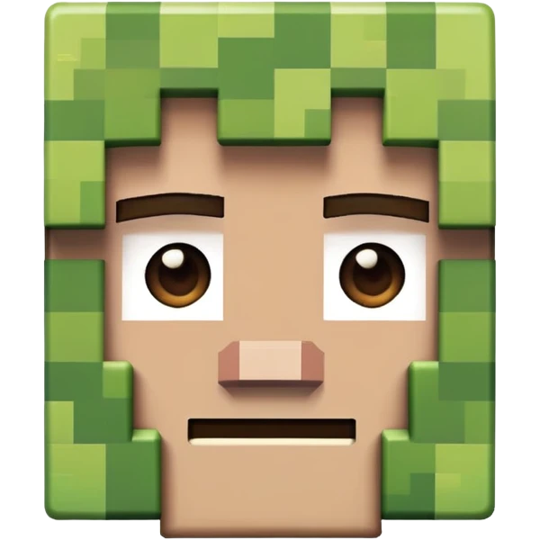 Minecraft character with a creeper face emoji