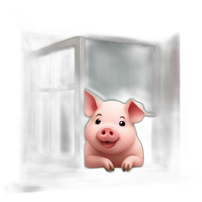 Pig in the window emoji