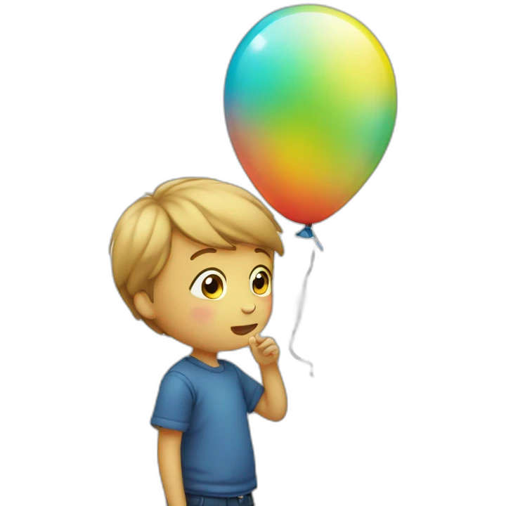 a child blowing into a balloon emoji