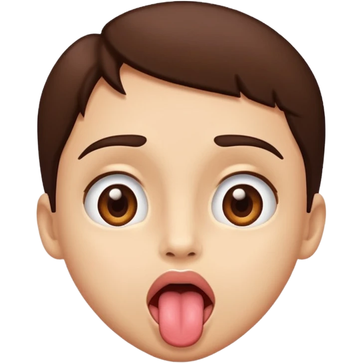 Eyes looking up and tongue out up emoji