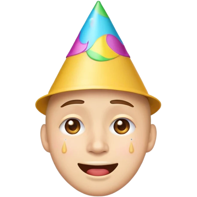 face with tears of joy and party hat emoji