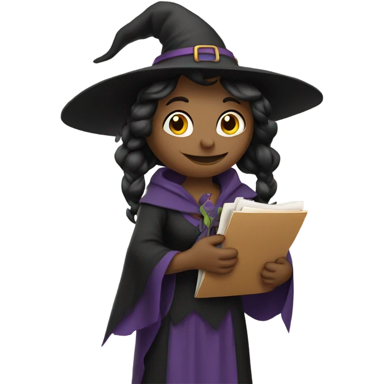 witch holding a folder emoji