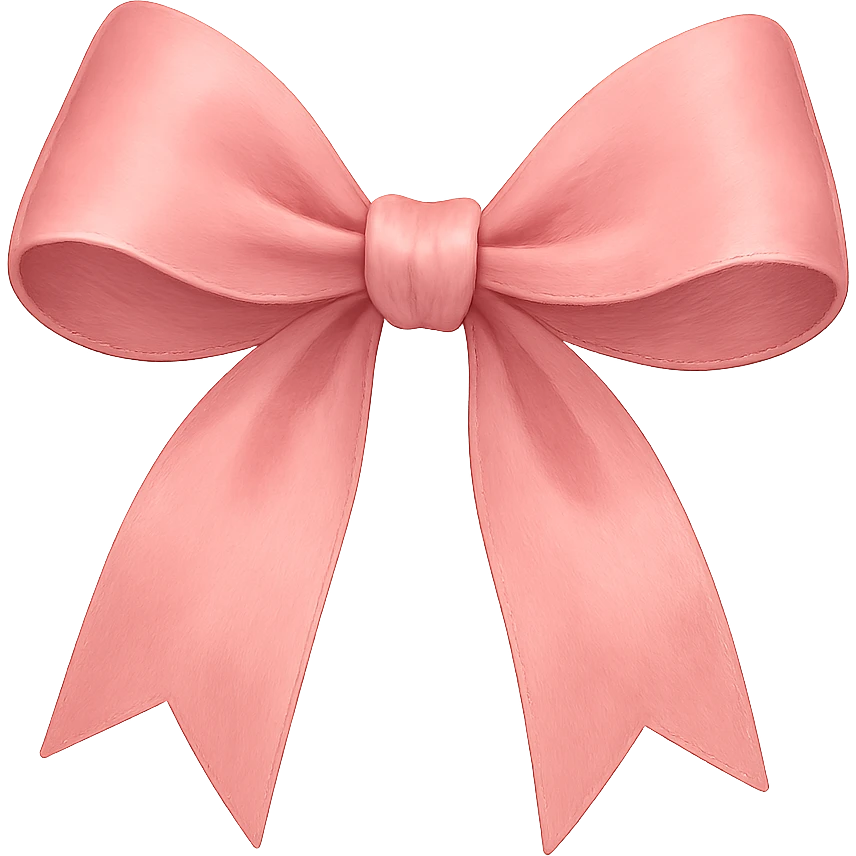digital illustration of a pink bow, no background emoji