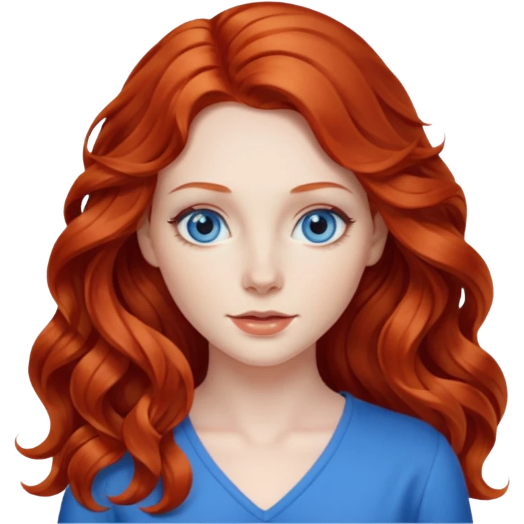 long redhead wavy hair woman back emoji