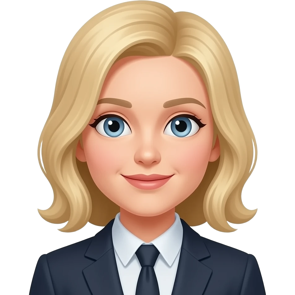 Arquitecta rubia y ojos grises medios azules emoji