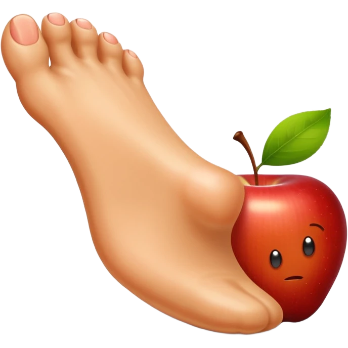 showing a cartoon human foot stepping on a small bug , slightly squished but cartoonish, no violence, playful Apple emoji style emoji