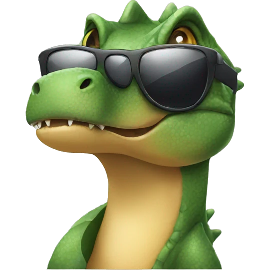 Dinosaur wearing sunglasses with stars emoji