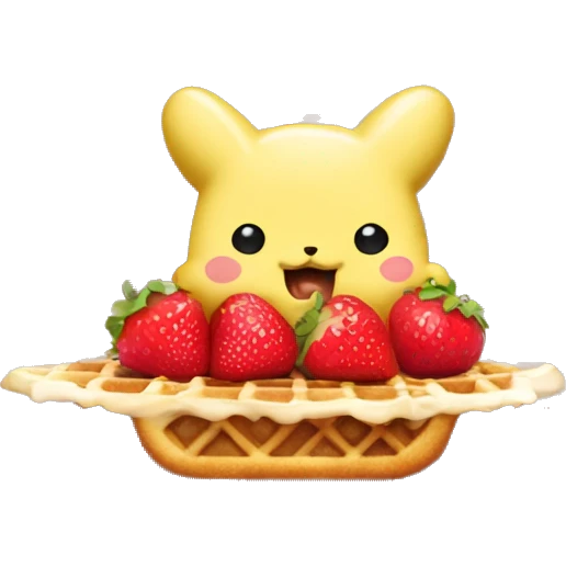 pompompurin eat strawberry waffle emoji