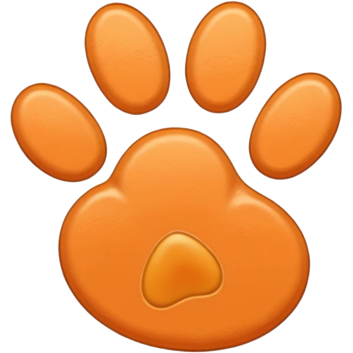 a pale pastel orange pawprint emoji