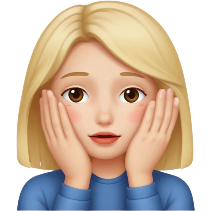 blushing covering face with hand emoji